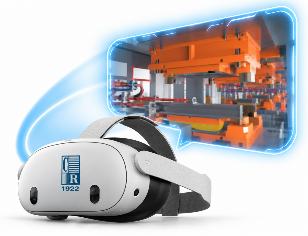 Visore VR e fabbrica olografica